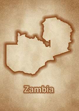 Zambia vintage map glow