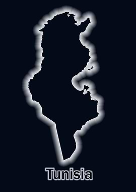 Tunisia map glow