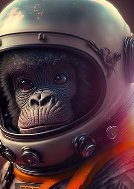 Gorilla Astronaut Portrait
