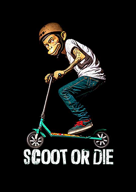 Stunt Scooter Affe macht