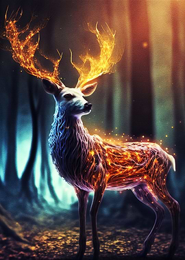 Mystical Deer in Forest
