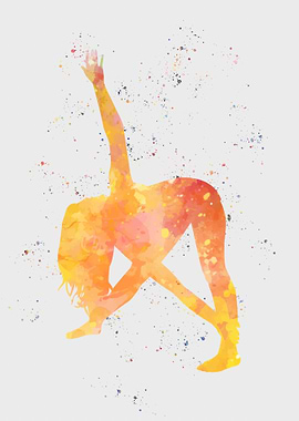 Women Yoga Watercolor