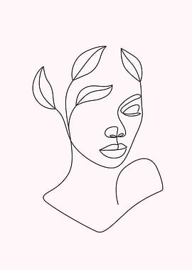 Floral face woman portrait