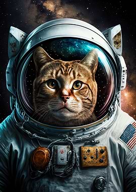 Feline astronaut in space