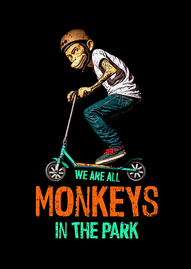 Stunt Scooter Affe macht