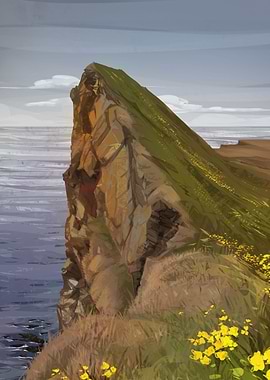 Rock mountain near the sea