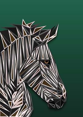 Zebra Engraved Lowpoly