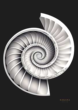Fibonacci White Spiral