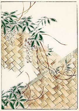 Ukiyo e Asian Flower