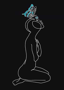 Silhouette with Butterfly