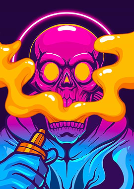 Vape skull illustration
