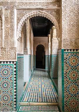 Ornate corridor Morocco