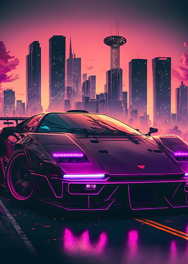 Synthwave Sports Car