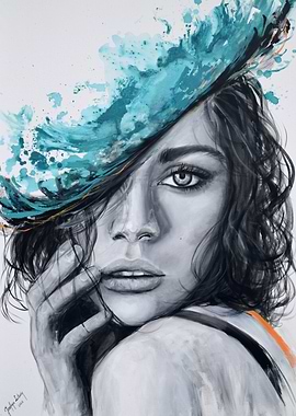 Abstract Sea Girl Portrait