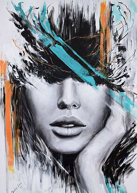 Abstract face modern art