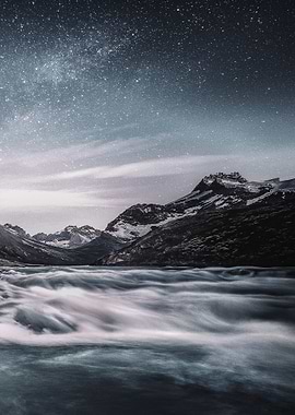 Sea Beach at Starry Sky