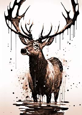 deer ink splash