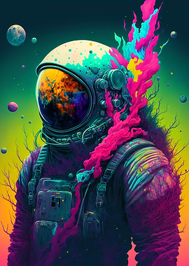 Trippy Astronaut Portrait
