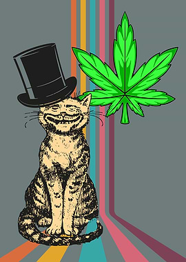 SMILING CAT WEED RETRO