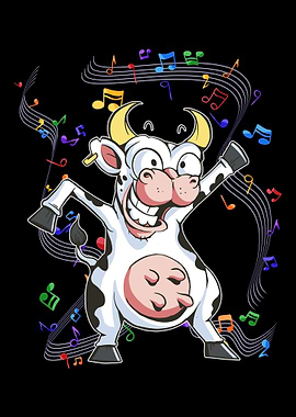 Crazy cow dances at her bi