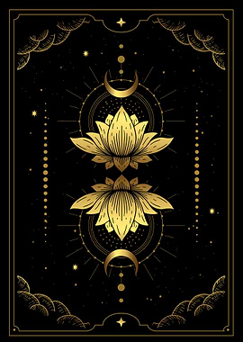 Tarot moon lotus