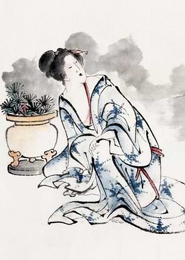 Japanese woman by Hokusai