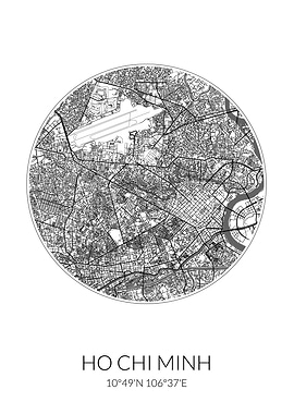 Ho Chi Minh City Map White