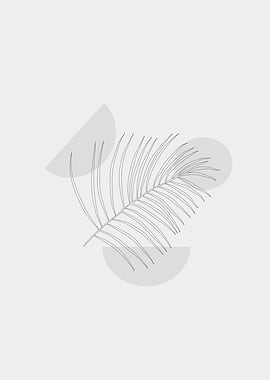 line art palm leaf