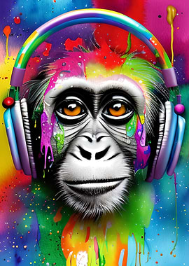 Funny Monkey Headphones