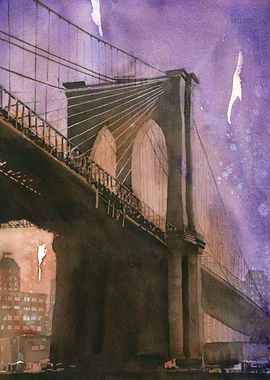 Brooklyn Bridge sunset NYC