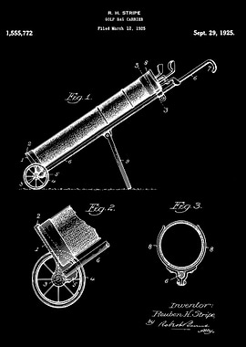 Golf bag carrier patent
