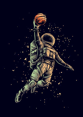 Basketball shot astronaut