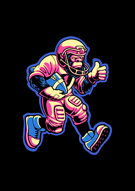 The gorilla playing rugby