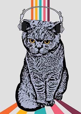 BANKSY CAT DJ HEADPHONES