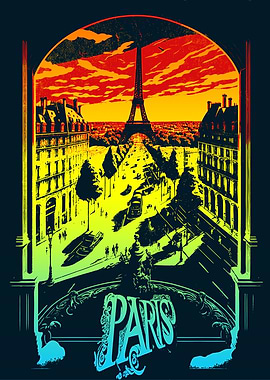 Sunset on Eiffel Tower