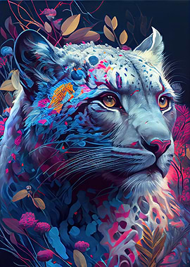 Colorful Snow Leopard