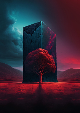 Dark red monolith