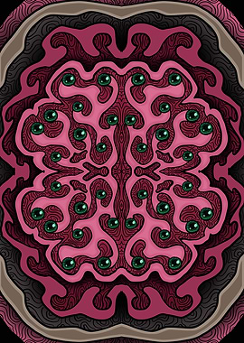 line the brain with eyes