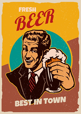 Fresh Beer Vintage Poster