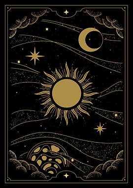 Tarot galaxy sun stars