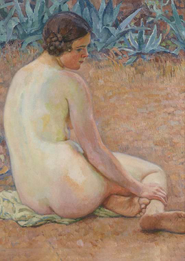 Nude with agave
