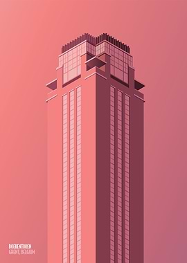 Boekentoren Ghent Evening