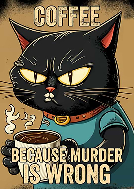 Coffee Funny Cat Murder