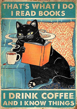 Cat Read Books Poster