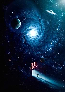 Free Hugs in Blue Space