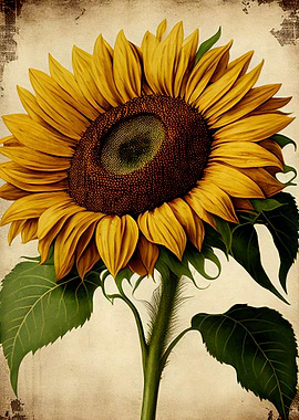 Sunflower Vintage Retro
