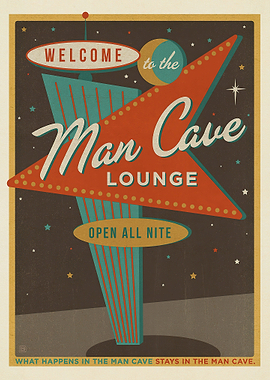 Man Cave Vintage Poster