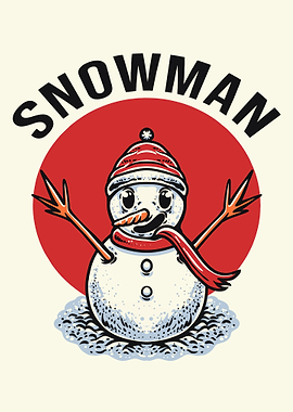 Christmas happy snowman