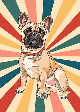 Cute Pug Dog 80s 90s Retro