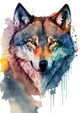 Wolf Head Watercolor